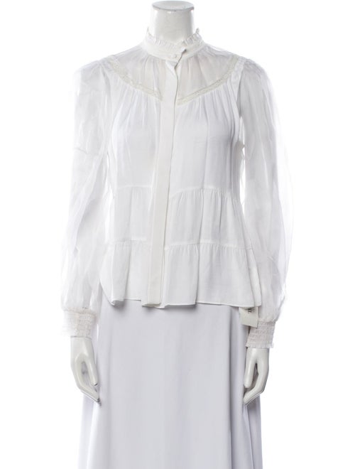Alice + Olivia Mock Neck Long Sleeve Blouse