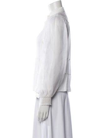 Alice + Olivia Mock Neck Long Sleeve Blouse