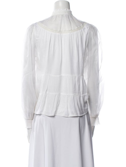 Alice + Olivia Mock Neck Long Sleeve Blouse