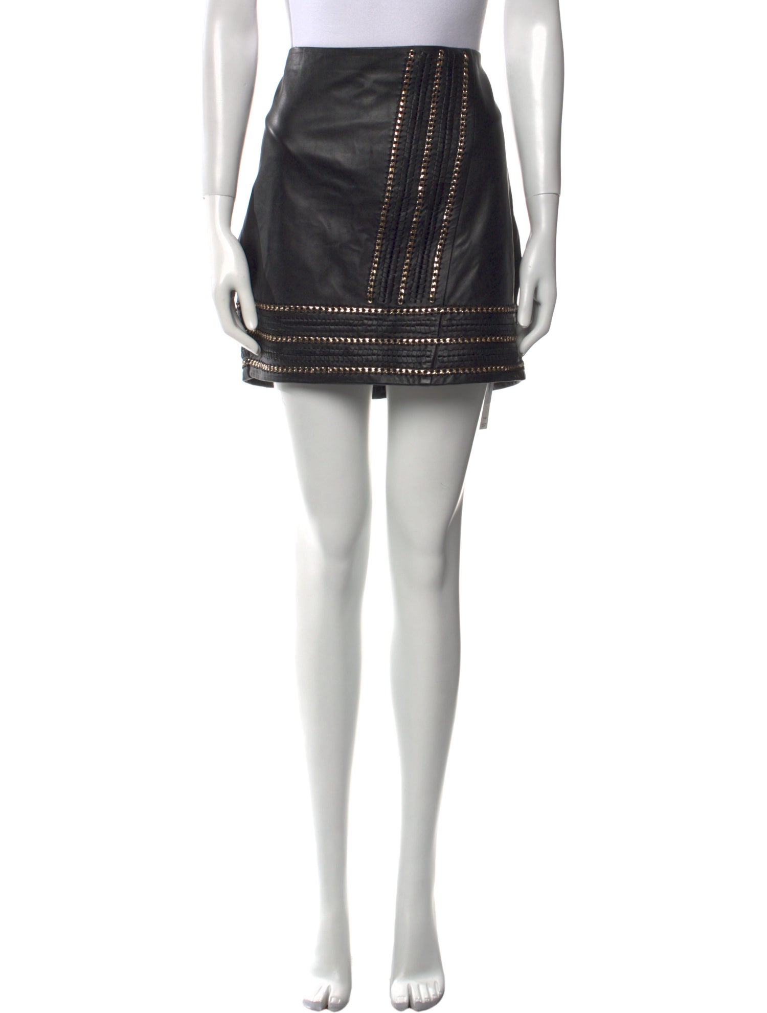 Alice + Olivia Lamb Leather Mini Skirt
