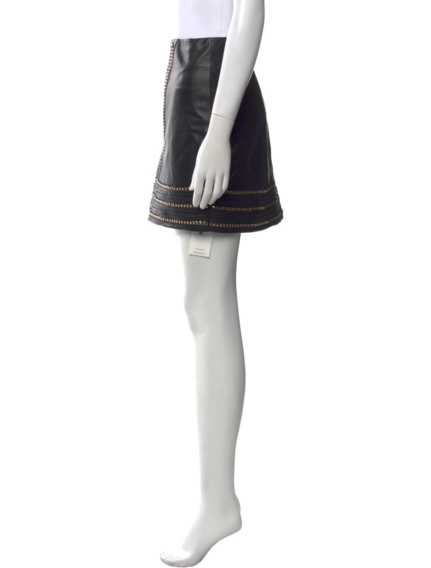 Alice + Olivia Lamb Leather Mini Skirt