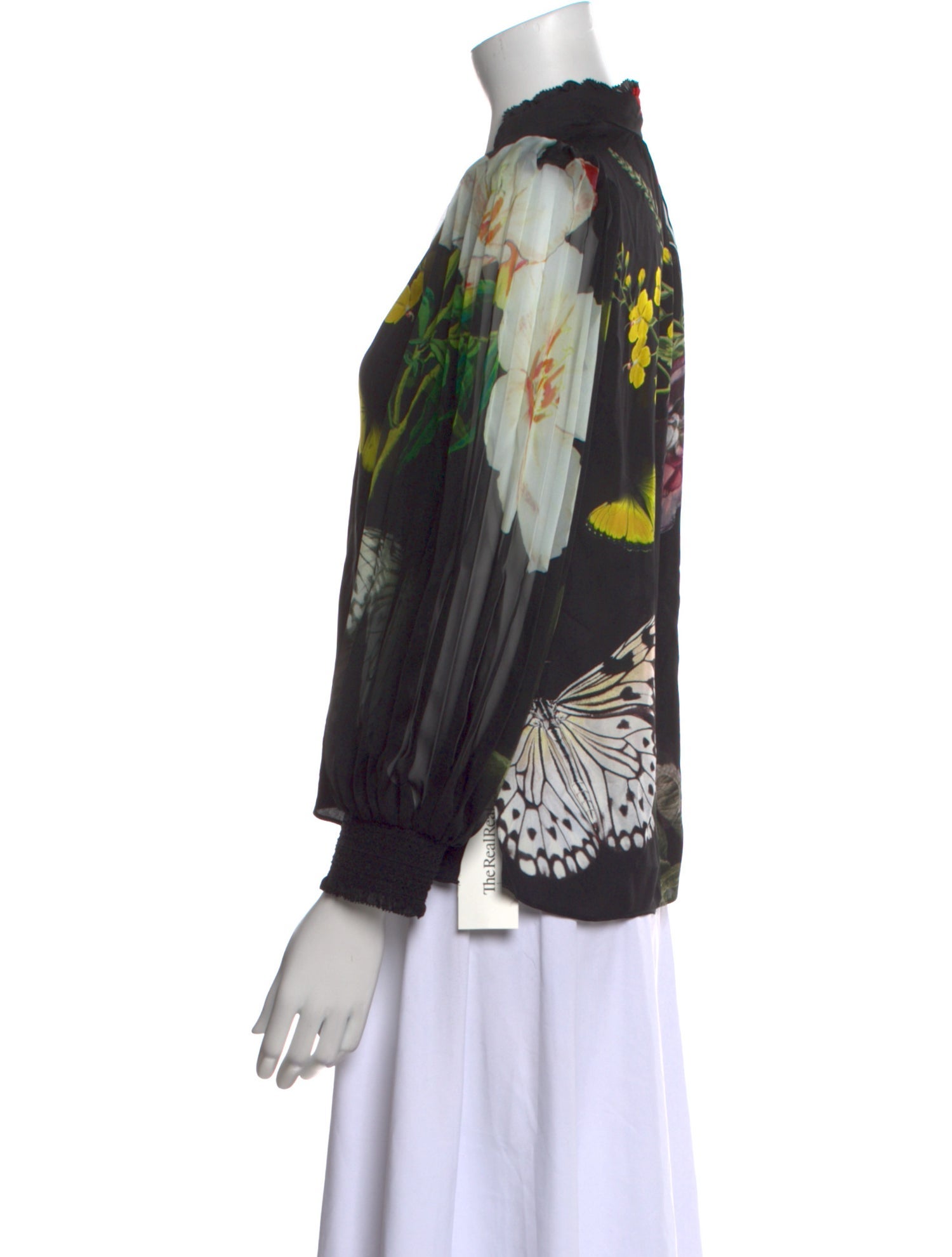 Alice + Olivia Floral Print V-Neck Blouse