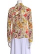 Alice + Olivia Silk Floral Print Button-Up Top