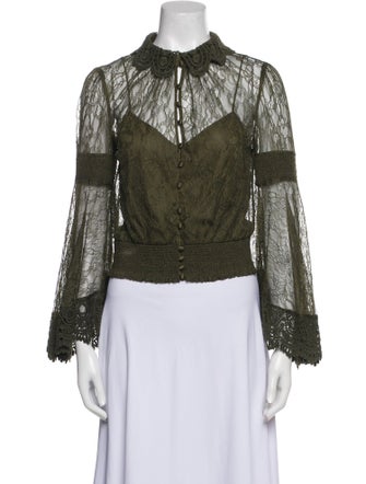 Alice + Olivia Nylon Mock Neck Blouse