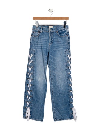 Alice + Olivia Mid-Rise Wide Leg Jeans