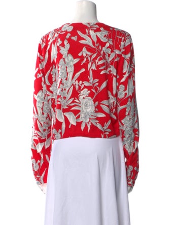 Alice + Olivia Floral Print Crew Neck Sweater