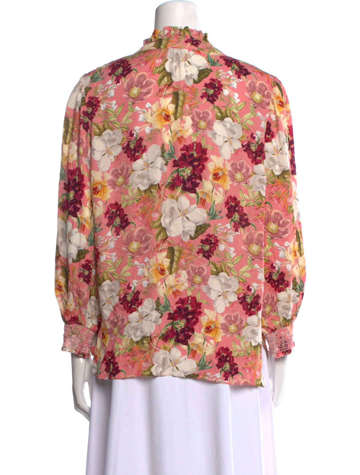 Alice + Olivia Floral Print V-Neck Blouse