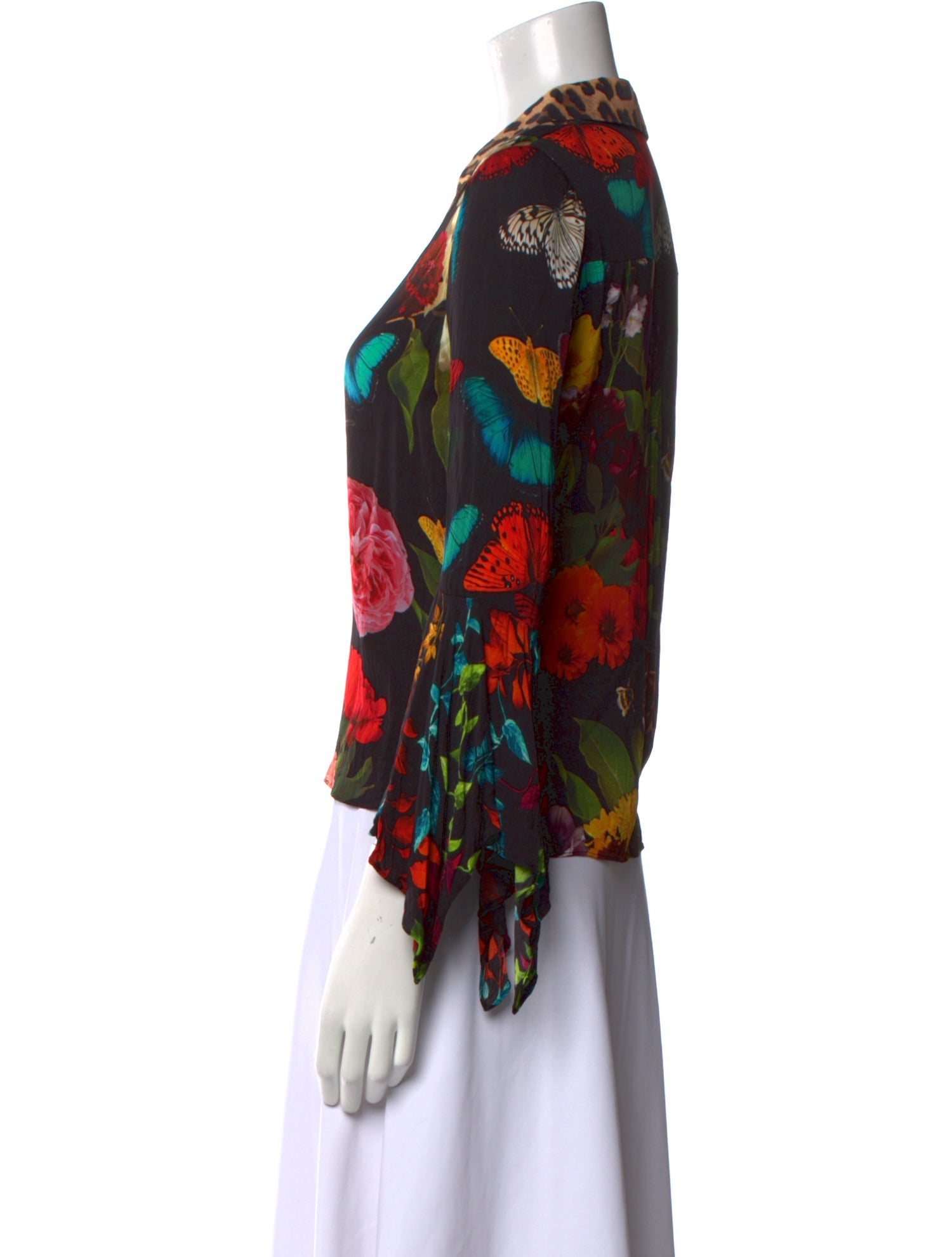 Alice + Olivia Floral Print V-Neck Blouse