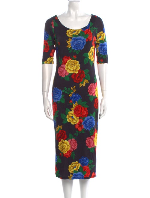 Alice + Olivia Floral Print Midi Length Dress