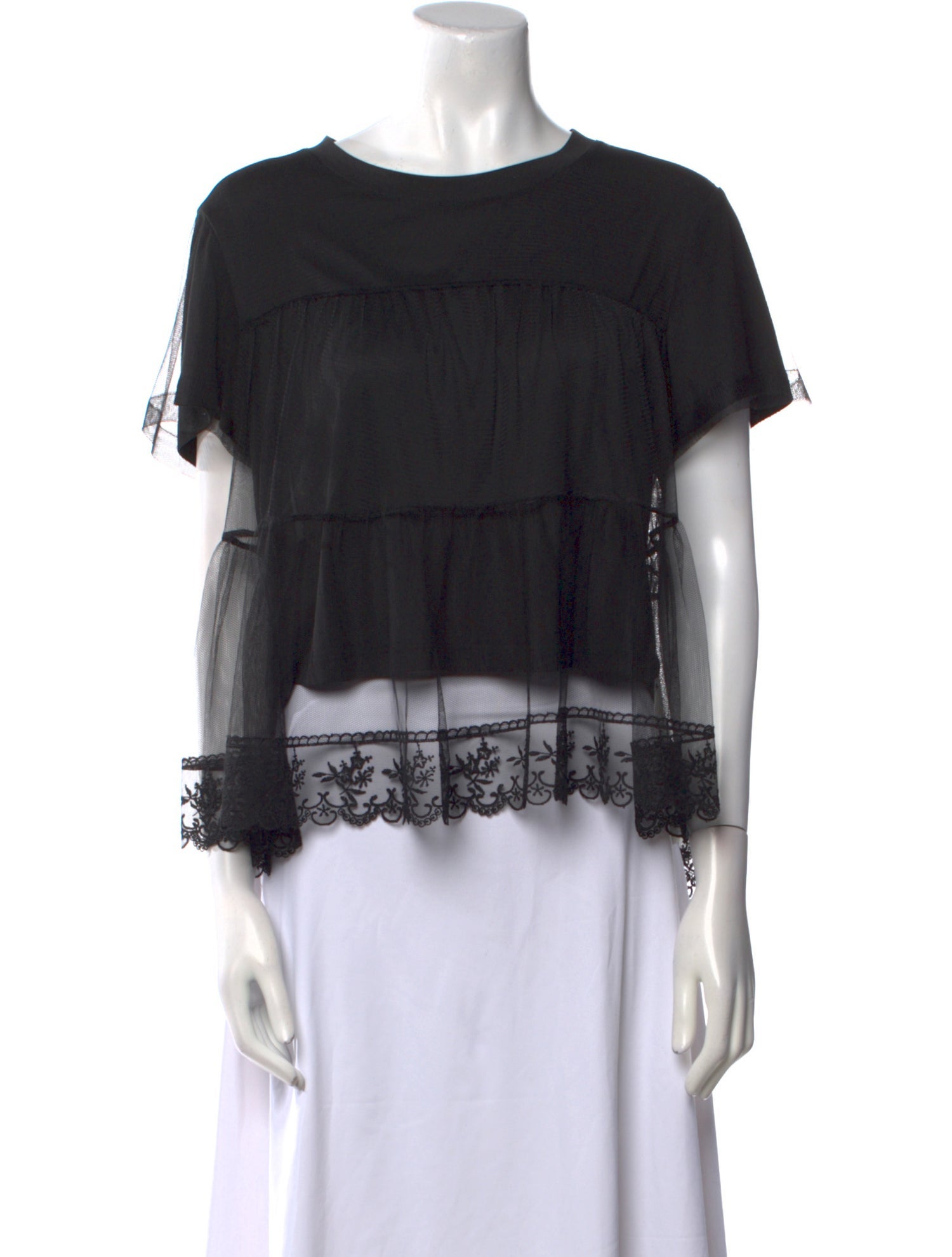 Alice + Olivia Bateau Neckline Short Sleeve Blouse