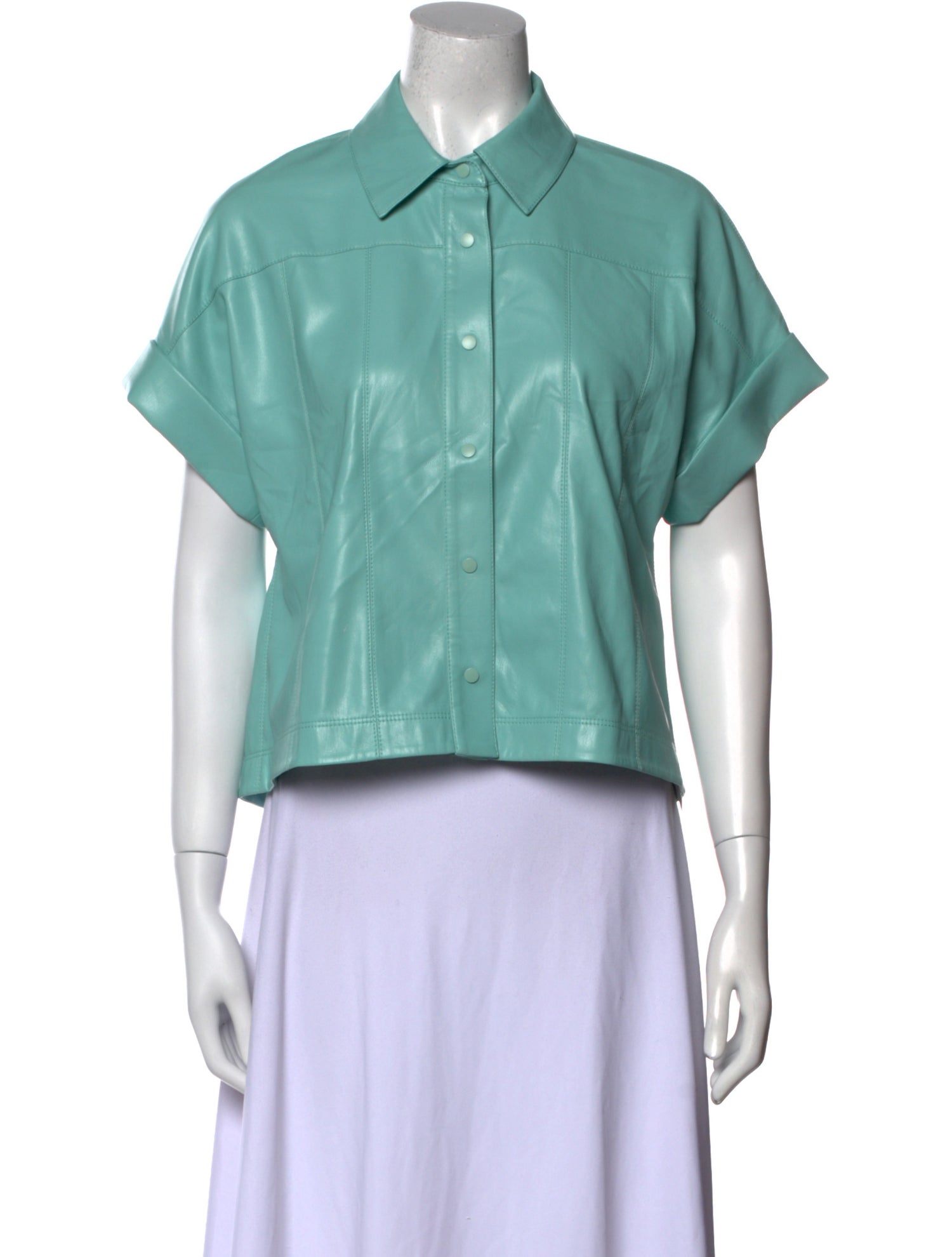 Alice + Olivia Short Sleeve Button-Up Top