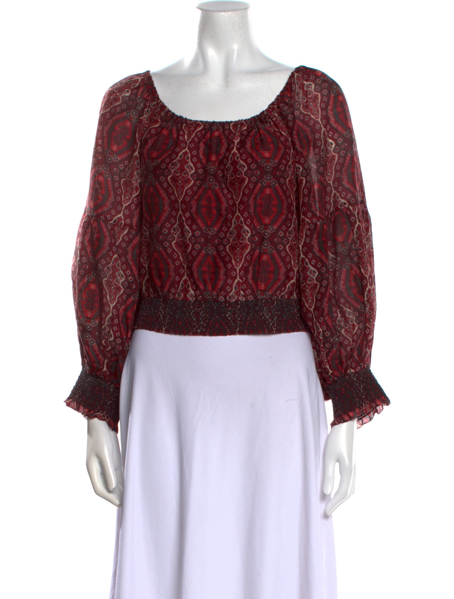 Alice + Olivia Printed Scoop Neck Crop Top