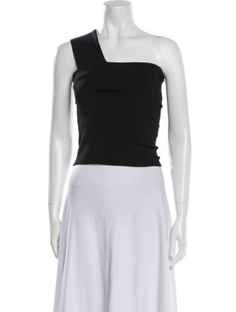 Alice + Olivia One-Shoulder Sleeveless Crop Top