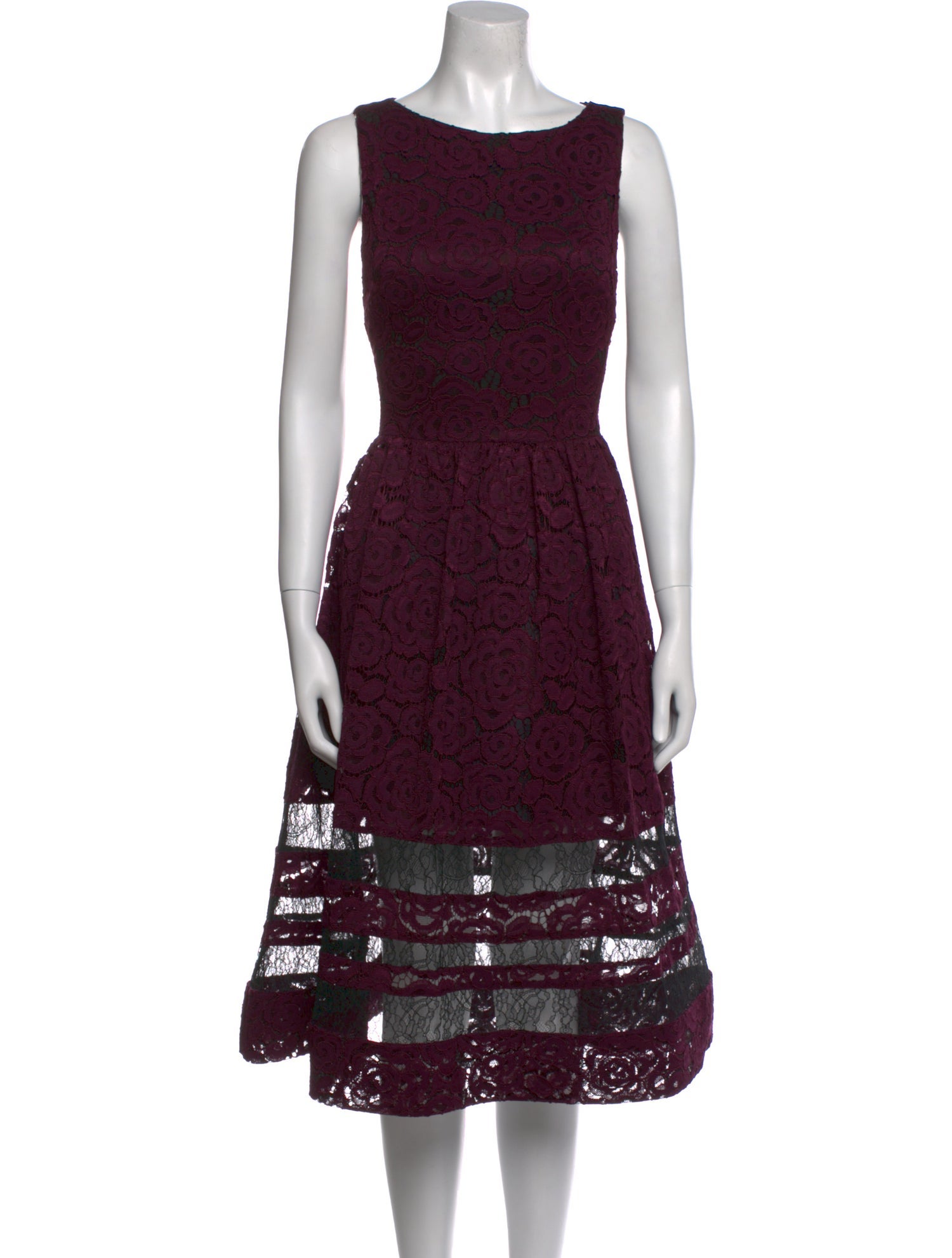 Alice + Olivia Lace Pattern Midi Length Dress