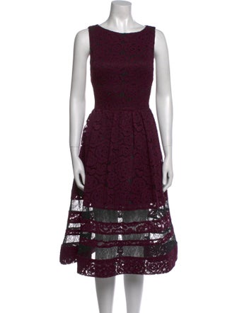 Alice + Olivia Lace Pattern Midi Length Dress