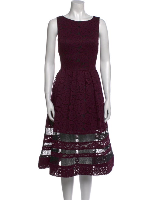 Alice + Olivia Lace Pattern Midi Length Dress