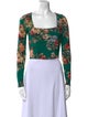 Alice + Olivia Floral Print Square Neckline Crop Top