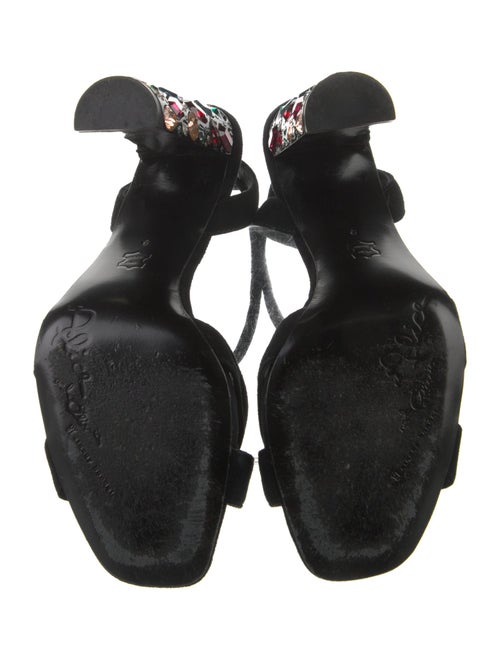 Alice + Olivia Suede Crystal Embellishments Sandals