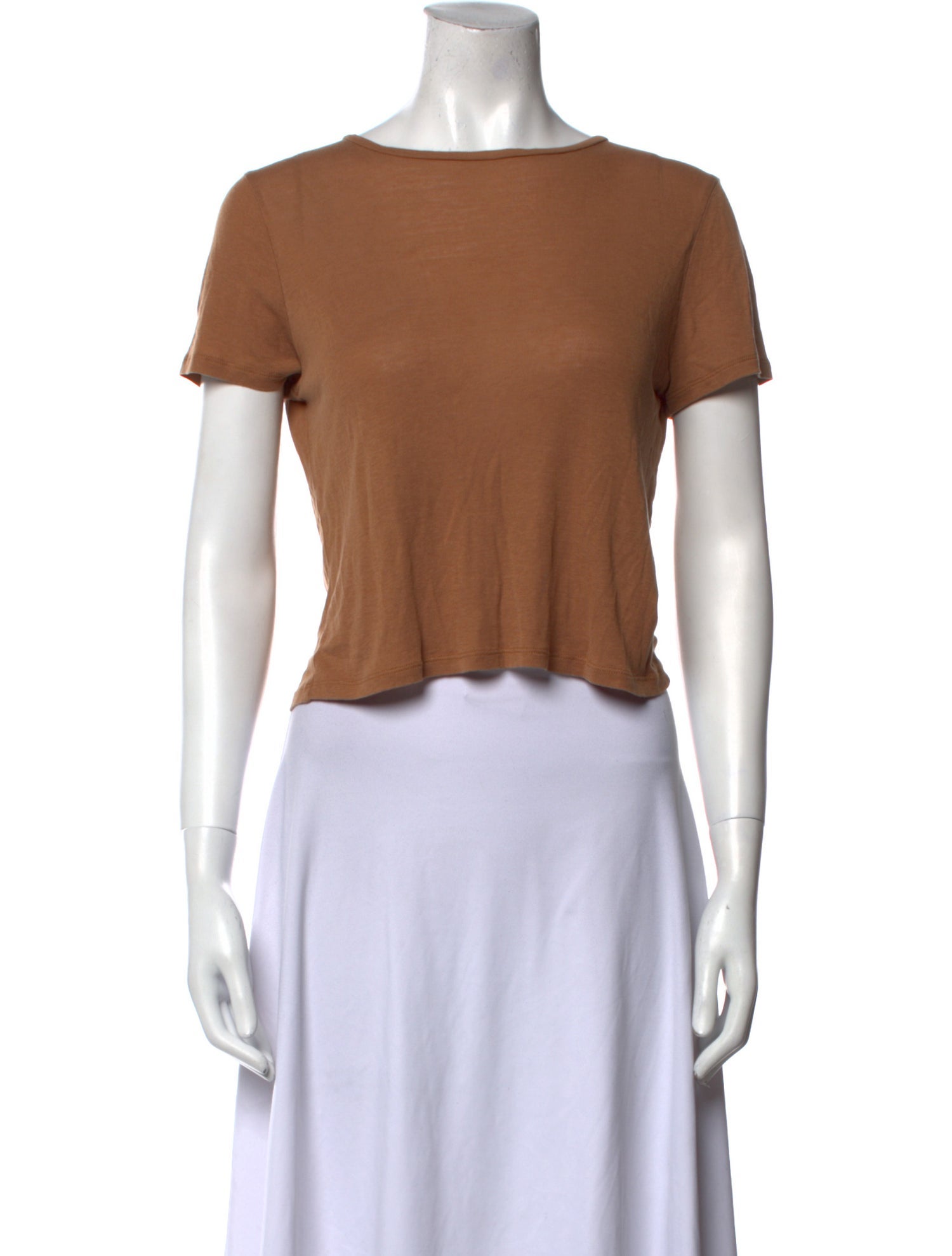 Alice + Olivia Bateau Neckline Short Sleeve Crop Top