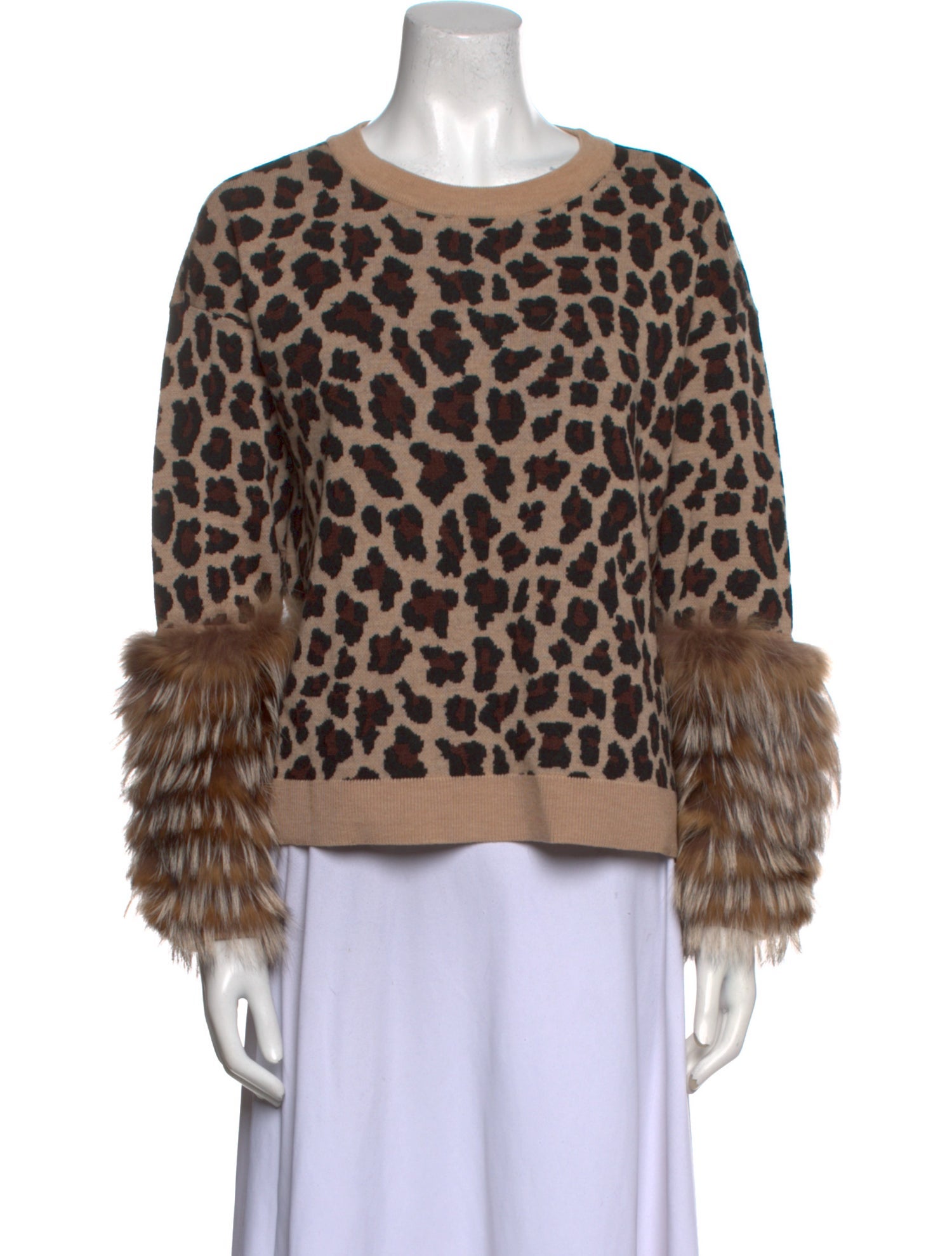 Alice + Olivia Wool Animal Print Sweater