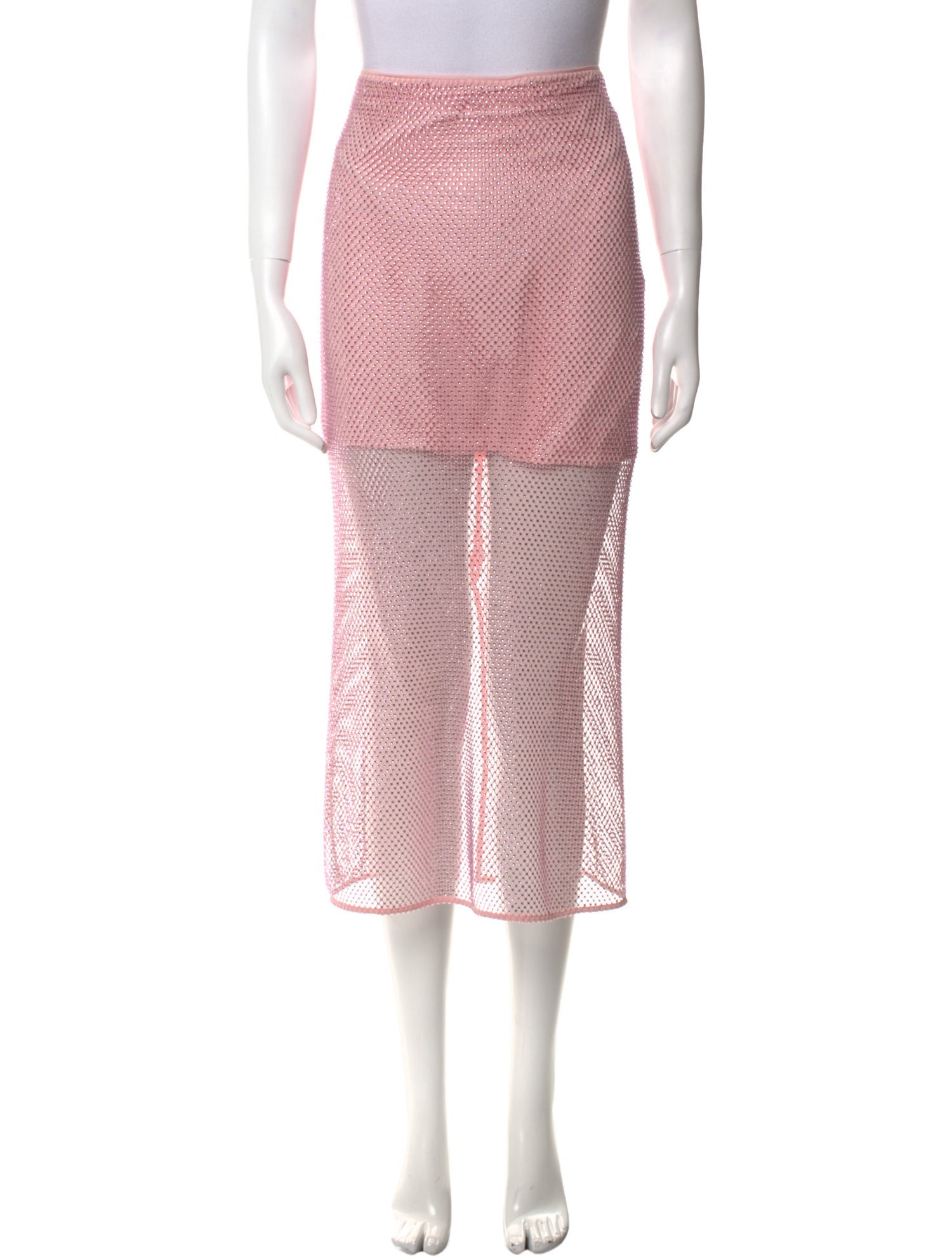 Alice + Olivia Mesh Accents Midi Length Skirt