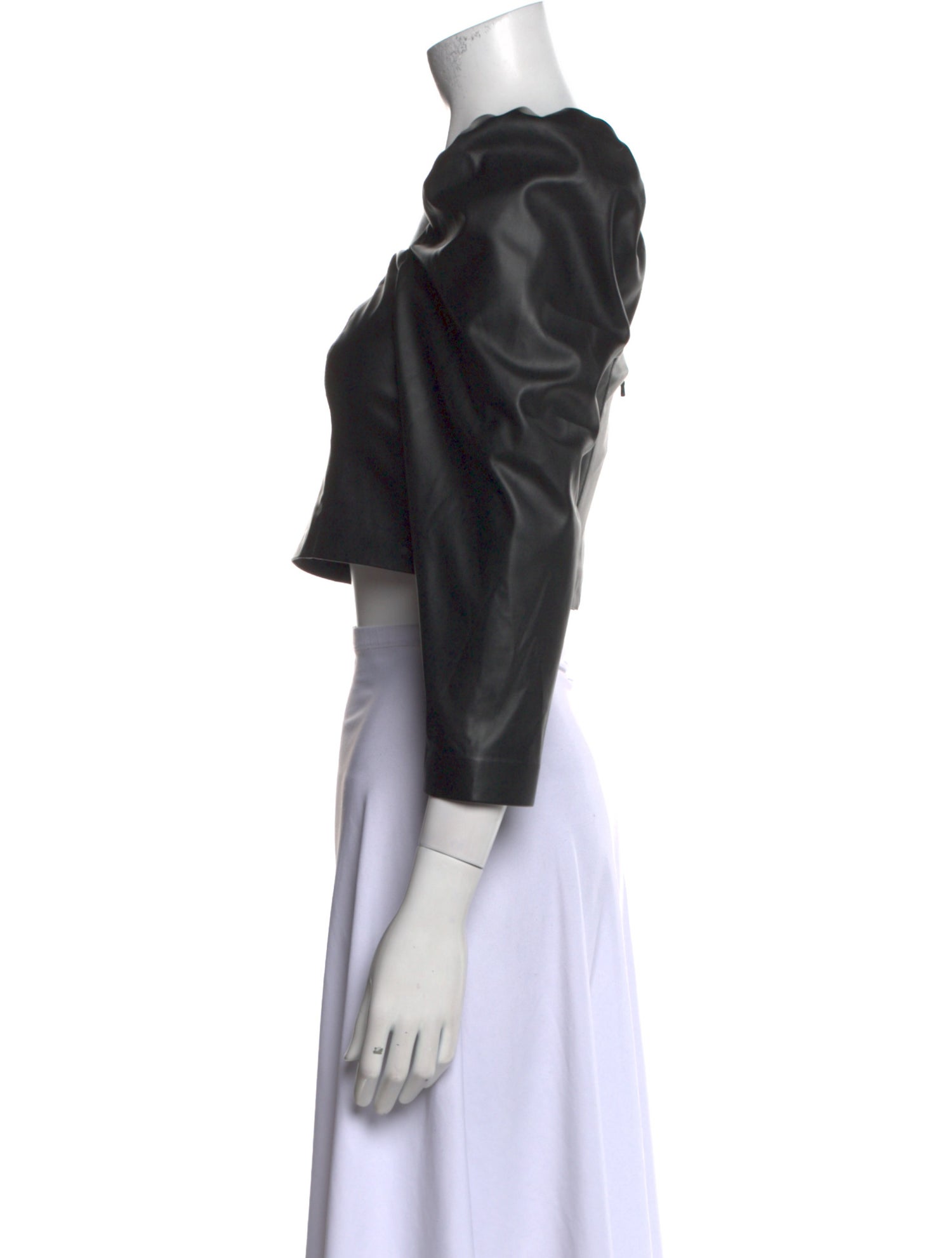 Alice + Olivia Square Neckline Three-Quarter Sleeve Crop Top