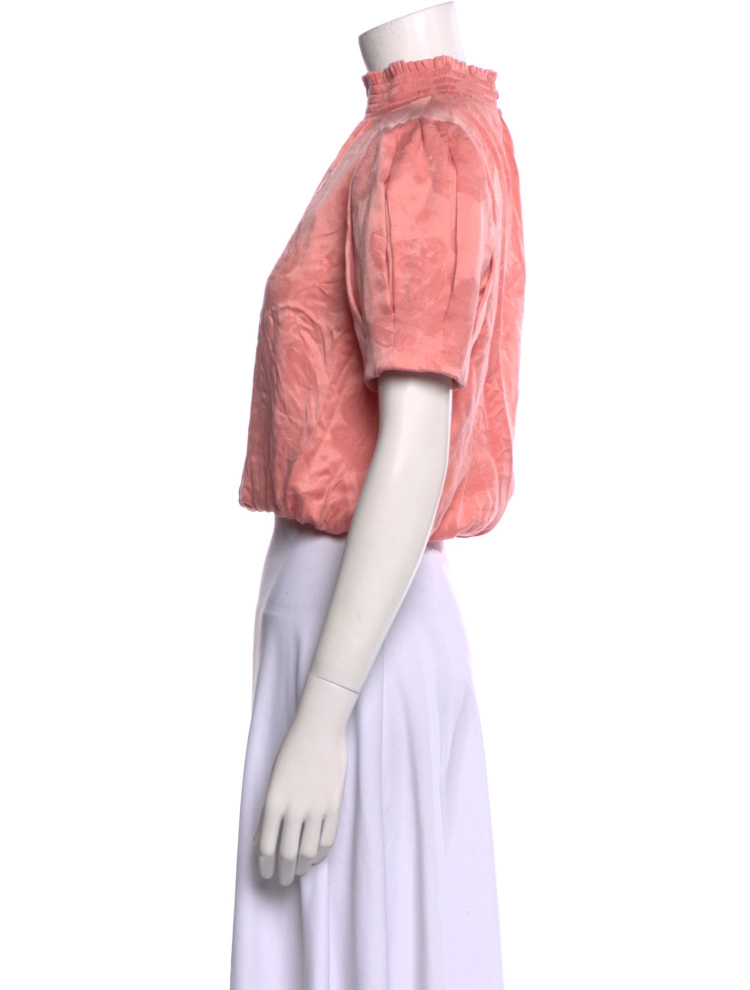 Alice + Olivia Mock Neck Short Sleeve Crop Top