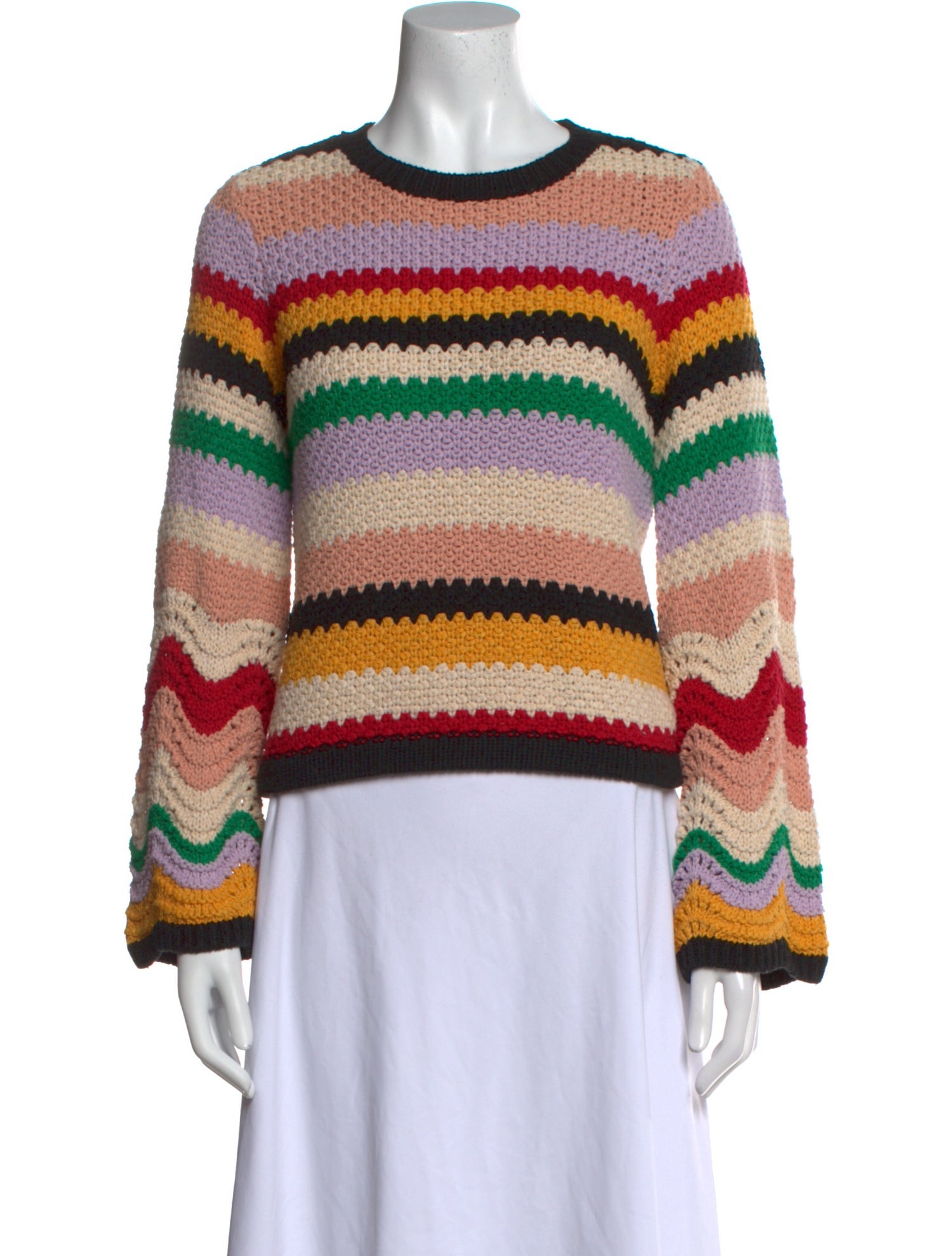Alice + Olivia Striped Scoop Neck Sweater