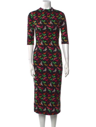Alice + Olivia Printed Midi Length Dress