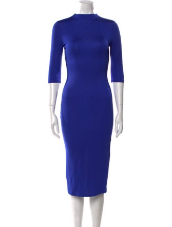 Alice + Olivia Mock Neck Midi Length Dress