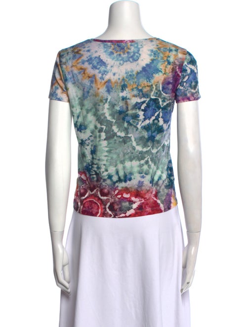 Alice + Olivia Tie-Dye Print Bateau Neckline T-Shirt