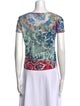 Alice + Olivia Tie-Dye Print Bateau Neckline T-Shirt