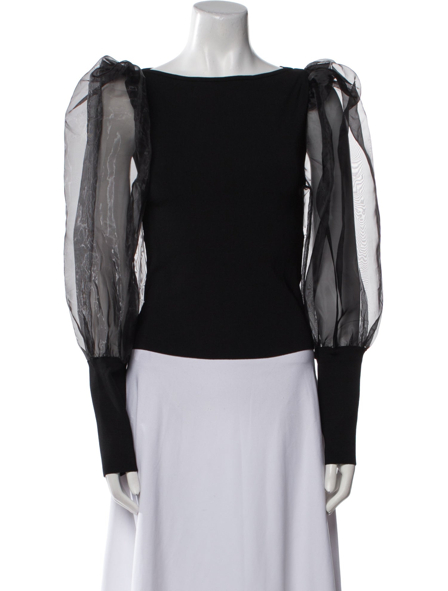 Alice + Olivia Bateau Neckline Long Sleeve Blouse