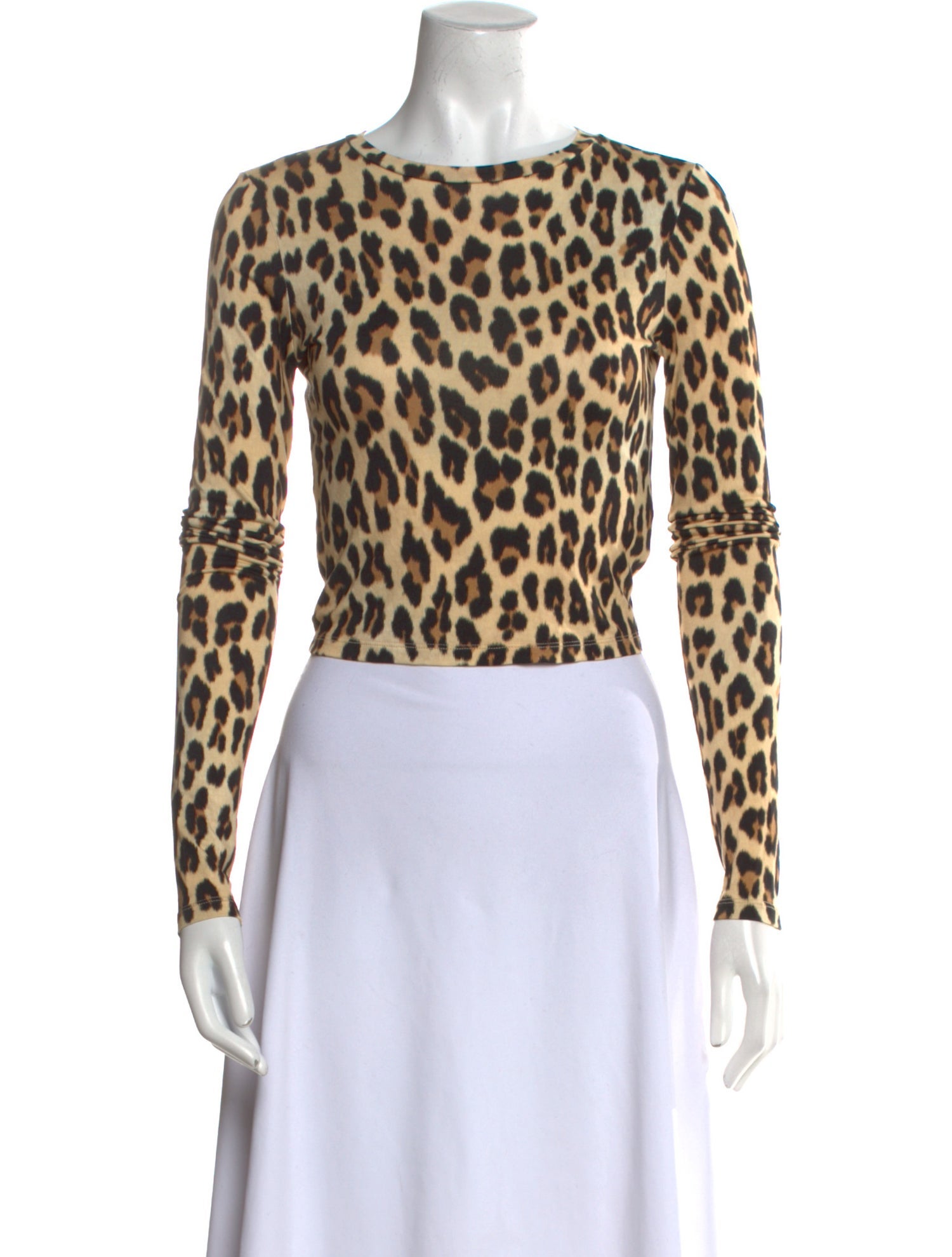 Alice + Olivia Animal Print Bateau Neckline Crop Top w/ Tags