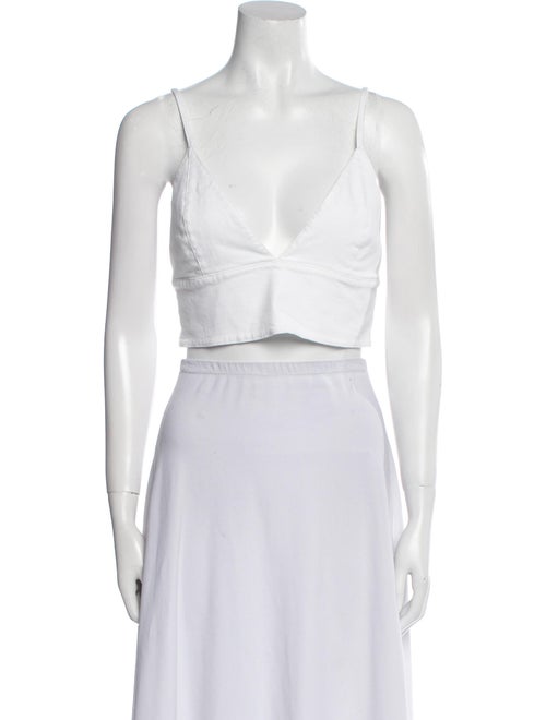 Alice + Olivia V-Neck Sleeveless Crop Top