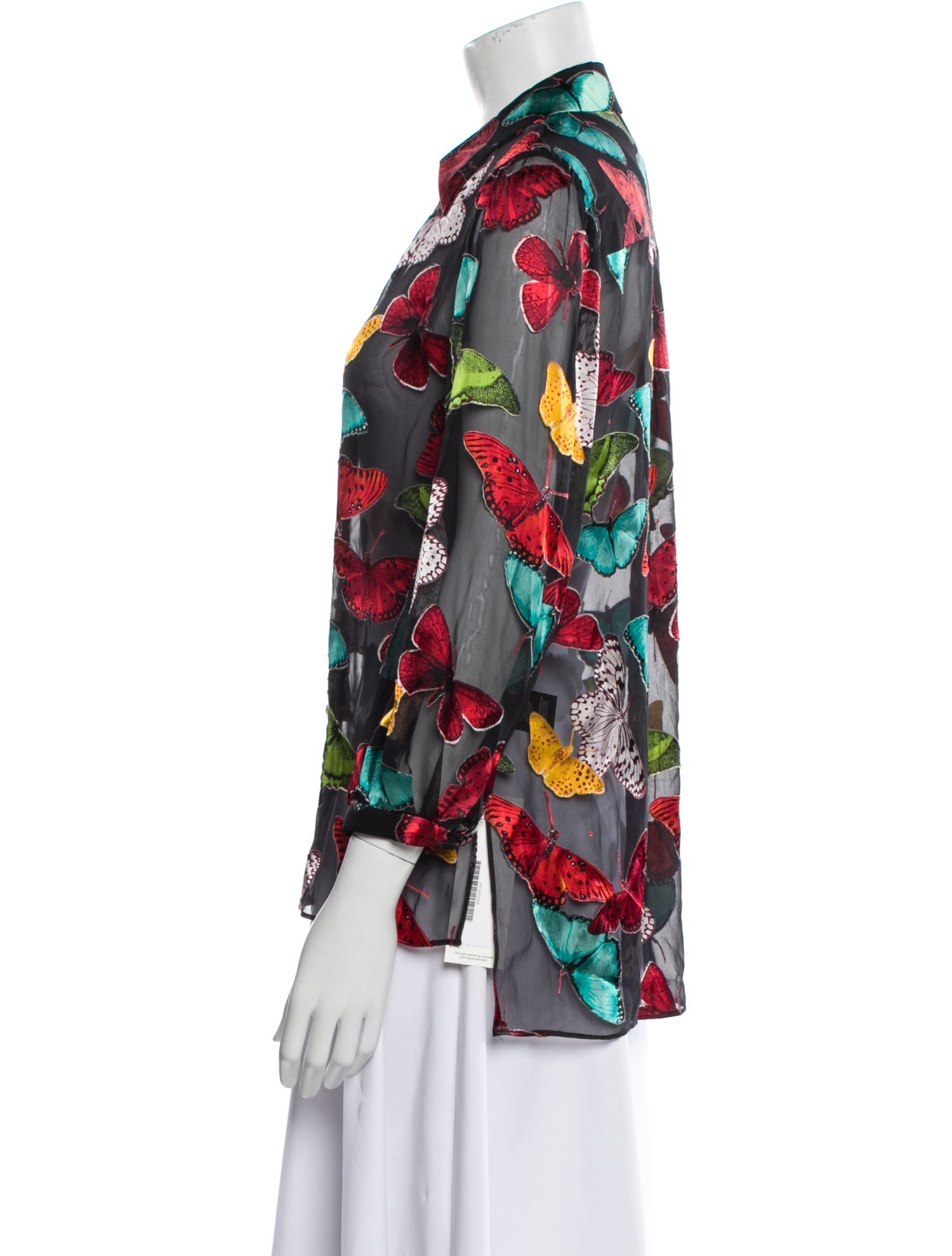 Alice + Olivia Floral Print Three-Quarter Sleeve Blouse