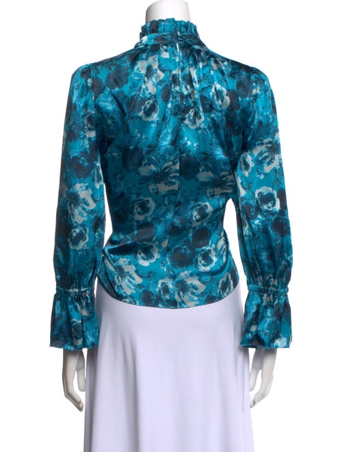 Alice + Olivia Printed Mock Neck Blouse