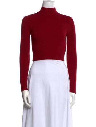Alice + Olivia Wool Turtleneck Crop Top