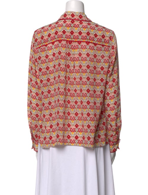 Alice + Olivia Silk Printed Button-Up Top