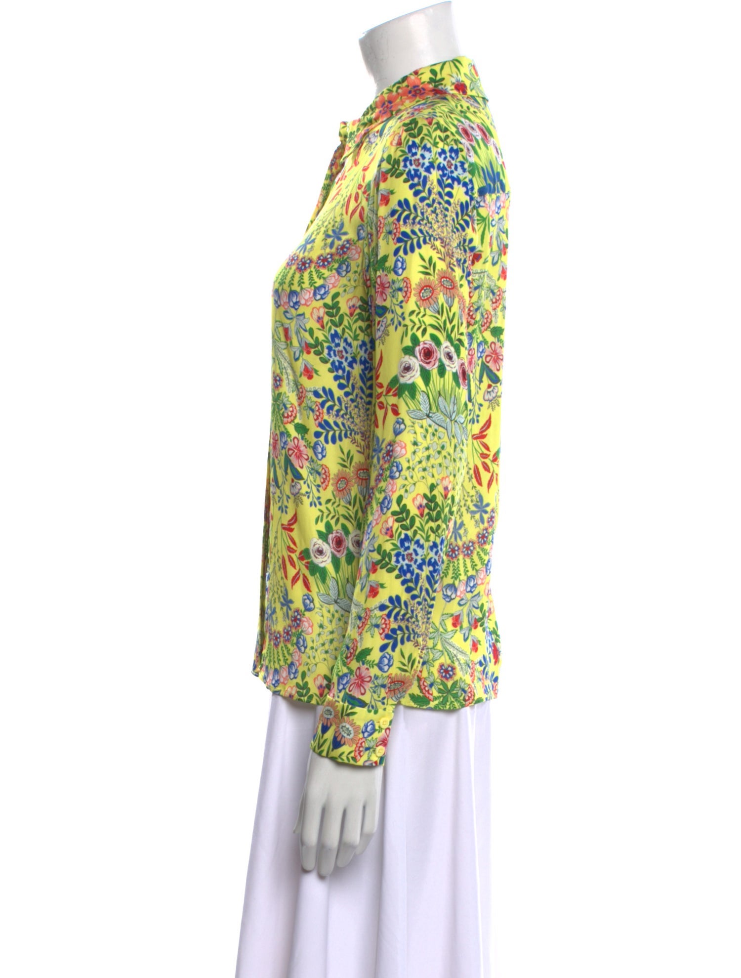 Alice + Olivia Floral Print Mock Neck Blouse