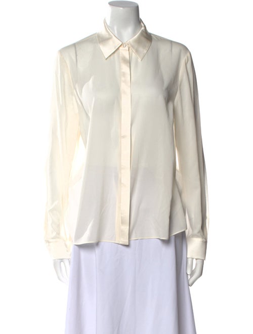 Alice + Olivia Silk Long Sleeve Button-Up Top
