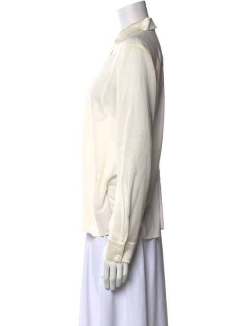 Alice + Olivia Silk Long Sleeve Button-Up Top