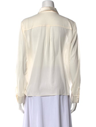Alice + Olivia Silk Long Sleeve Button-Up Top