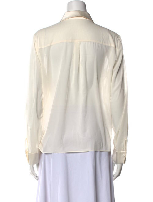 Alice + Olivia Silk Long Sleeve Button-Up Top