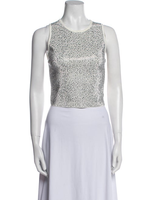 Alice + Olivia Printed Crew Neck Crop Top