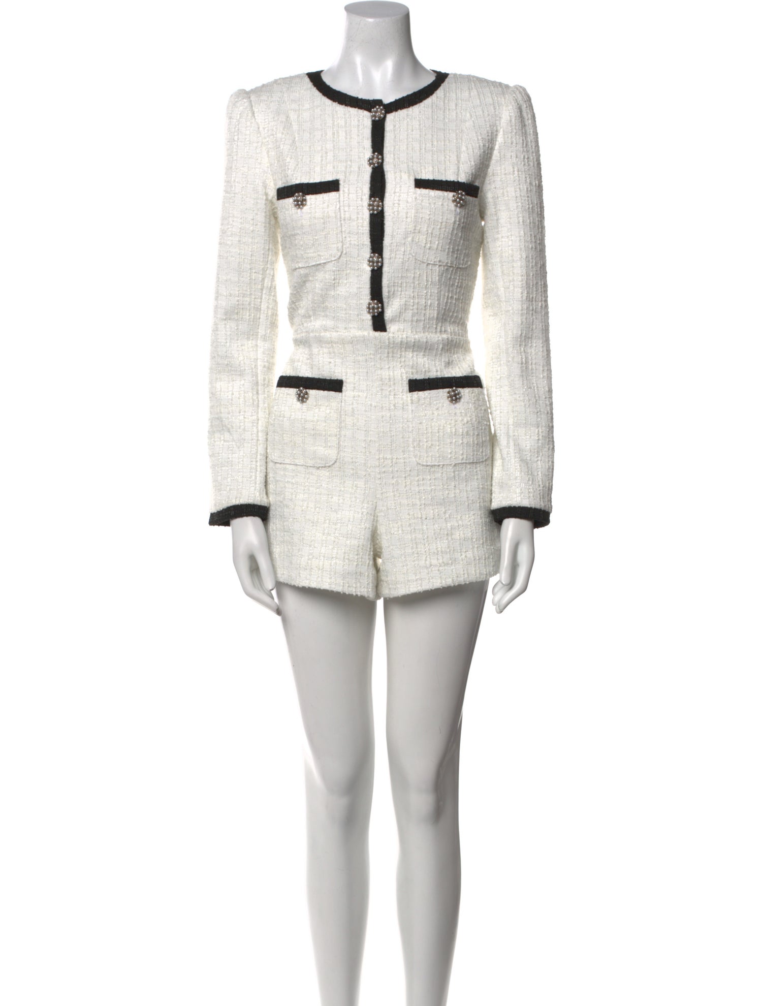 Alice + Olivia Colorblock Pattern Crew Neck Romper w/ Tags