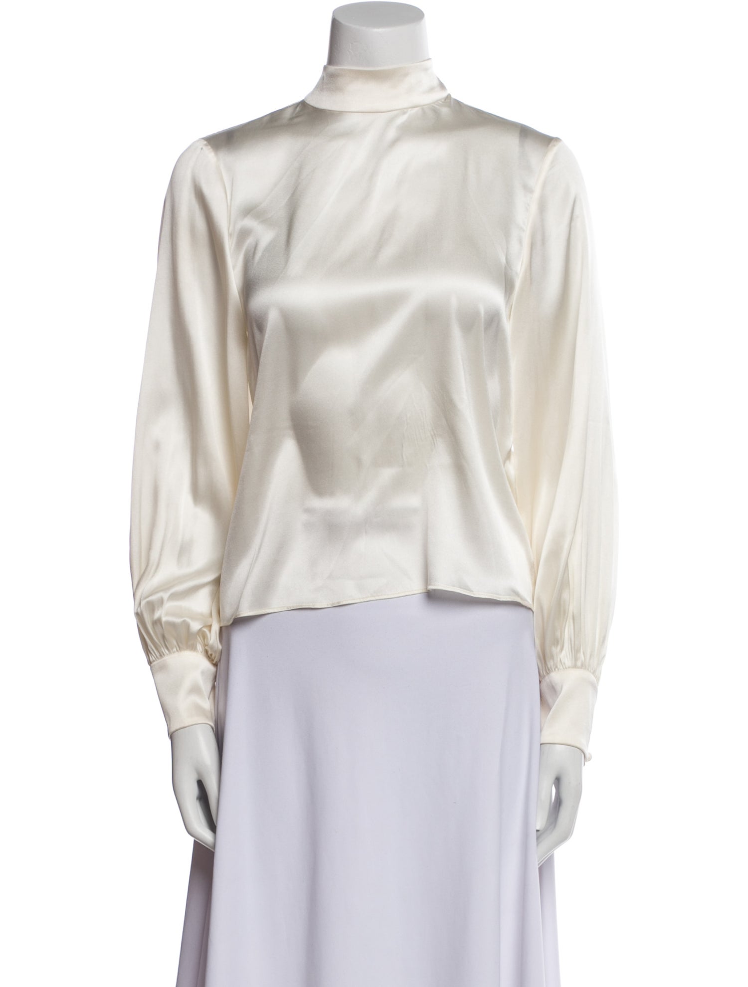 Alice + Olivia Silk Mock Neck Blouse