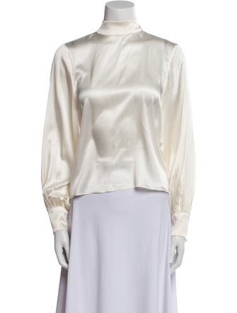 Alice + Olivia Silk Mock Neck Blouse