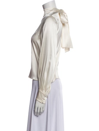 Alice + Olivia Silk Mock Neck Blouse