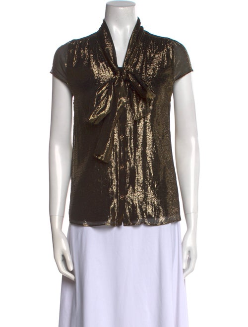 Alice + Olivia Silk Tie Neck Top